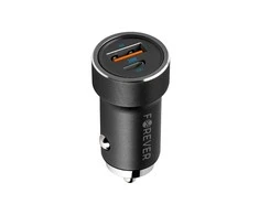 Forever CC-06 PD QC automobilinis įkroviklis 1x USB-C 1x USB 20W juodos spalvos