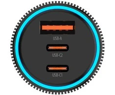 Telforceone Oem Forever įkrovimo stotelė PD QC CC-07-66ACC 1x USB-A 2x USB-C 66W juoda