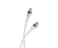 Forever Flexible kabelis USB-C - USB-C 2,0 m 100W baltos spalvos
