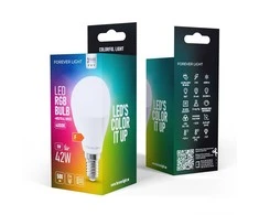 „Telforceone Forever Light“ LED lemputė RGB E14 G45 5W 500lm 4000K F klasė