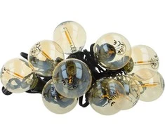 TelForceone Saulės girlianda 5,5 m + 10 LED lempučių aukso spalvos E12 G40 IP44
