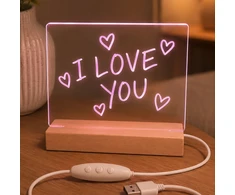 Telforceone Forever Light Wooden Acryl LED Night Light FNL-18 with marker pen