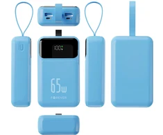 Telforceone Forever power bank Vibe-TB65 PD QC 65W 20000 mAh sky mėlynas