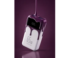 Forever išorinė baterija Vibe-TB65 PD QC 65W 20000 mAh tamsiai vyšninė