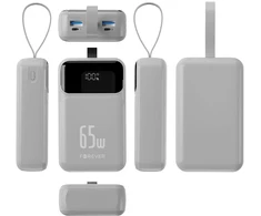 Forever išorinė baterija Vibe-TB65 PD QC 65W 20000 mAh sidabrinė