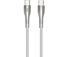 Forever Sleek kabelis USB-C - USB-C 1,0 m 60W baltos spalvos