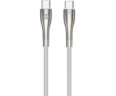 Forever Sleek kabelis USB-C - USB-C 1,0 m 60W baltos spalvos
