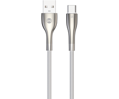 Forever Sleek kabelis USB - USB-C 1,0 m 3A baltos spalvos