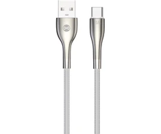 Forever Sleek kabelis USB - USB-C 1,0 m 3A baltos spalvos