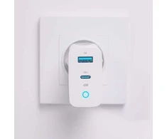 TelForceone Forever TC-06-45AC GaN PD QC įkroviklis 1x USB-C 1x USB 45W baltas