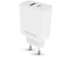 Telforceone Forever TC-09-33AC GaN PD QC charger 1x USB-C 1x USB 33W baltas
