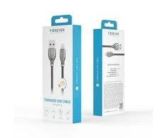 Forever Tornado kabelis USB - Lightning 1,0 m 3A juodos spalvos