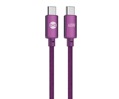 Forever Vibe laidas USB-C – USB-C 1,0 m 60W tamsios vyšnios spalvos