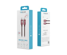 Forever Vibe laidas USB-C – USB-C 1,0 m 60W bordo spalvos