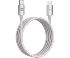 Forever Vibe laidas USB-C – USB-C 1,0 m 60W sidabrinis