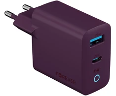Forever Vibe-TC45AC GaN PD QC įkroviklis 1x USB-C 1x USB 45W tamsios vyšnios spalvos