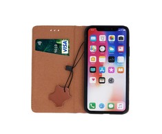 iLike Telforceone Natūralios odos Smart Pro dėklas, skirtas Samsung Galaxy A54 5G rudas