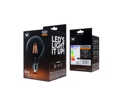 Plastrol LED lemputė Kaitinimas E27 G95 4W 230V 2000K 400lm COG dūminis Forever Light