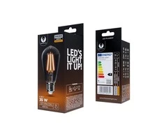 LED lemputė Kaitinamasis siūlas E27 ST64 4W 230V 2000K 400lm COG dūminis Forever Light