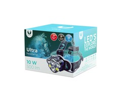 LED galvos šviestuvas Ultra T6 2x 10W + XP-E 2x 3W 500lm 2x 18650 1200mAh Li-Ion Forever Light