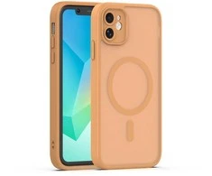 Dėklas Telforceone Mag Matt case for iPhone 11 ruda camera protection