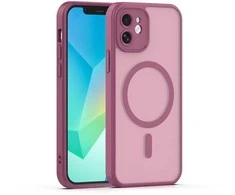 Dėklas Telforceone Mag Matt case for iPhone 12 6,1" maroon camera protection