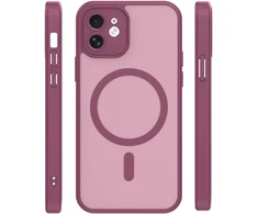 Dėklas Telforceone Mag Matt case for iPhone 12 6,1" maroon camera protection