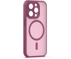Dėklas Telforceone Mag Matt case for iPhone 14 Pro 6,1" maroon camera protection