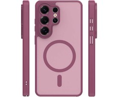 Dėklas Telforceone Mag Matt case for Samsung Galaxy S25 Ultra maroon camera protection