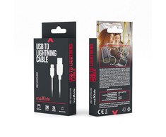 TelForceone Maxlife kabelis USB - Lightning 2,0 m 2A baltos spalvos