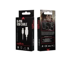 USB laidas Maxlife Apple Lightning FastCharge baltas, 2.0A,1.0m