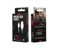 Maxlife laidas USB – microUSB 1,0 m 3A baltas