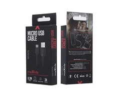 Maxlife laidas USB – USB-C 0,2 m 2A juodas