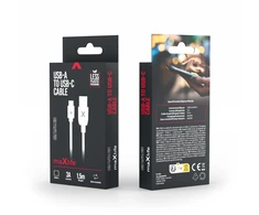 Telforceone Maxlife cable USB - USB-C 1,5 m 3A baltas
