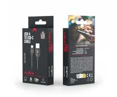 Telforceone Maxlife cable USB - USB-C 2,0 m 3A juodas