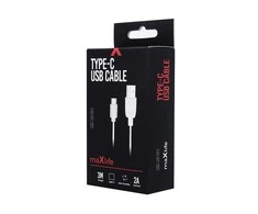 Maxlife laidas USB – USB-C 3,0 m 2A baltas