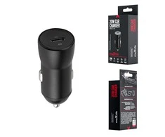 Maxlife MXCC-04 PD QC automobilinis įkroviklis 1x USB-C 20W juodas