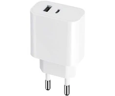 Maxlife MXTC-06 PD QC įkroviklis 1x USB-C 1x USB 30W baltos spalvos