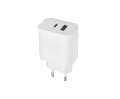 Maxlife MXTC-06 PD QC įkroviklis 1x USB-C 1x USB 20W baltos spalvos
