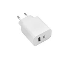 Maxlife MXTC-06 PD QC įkroviklis 1x USB-C 1x USB 20W baltos spalvos