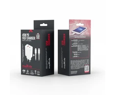 Telforceone Maxlife MXTC-09-45AC PD QC charger 1x USB-C 1x USB 45W baltas + USB-C - USB-C cable 2.0m 60W