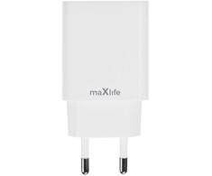 Maxlife MXTC-13-20AC PD QC įkroviklis 1x USB-C 1x USB 20W baltas