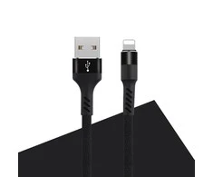 Maxlife MXUC-01 kabelis USB - Lightning 1,0 m 2A juodos spalvos nylon