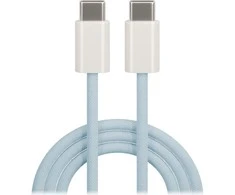 Maxlife MXUC-06 kabelis USB-C - USB-C 1,0 m 20W mėlynos spalvos nylon