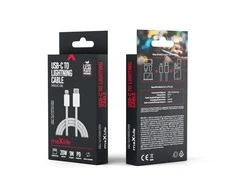 Maxlife MXUC-06 laidas USB-C – Lightning 1,0 m 20W pilkas nailoninis