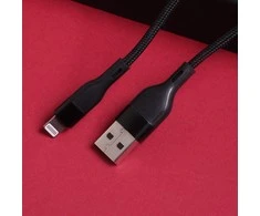 Maxlife MXUC-07 laidas USB – Lightning 1,0 m 2,4A juodas nailoninis