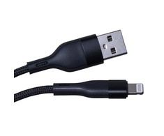 Maxlife MXUC-07 kabelis USB - Lightning 1,0 m 2,4A juodos spalvos nylon