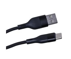 Maxlife MXUC-07 kabelis USB - USB-C 1,0 m 3A juodos spalvos nylon
