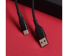 Maxlife MXUC-07 laidas USB – USB-C 1,0 m 3A juodas nailoninis