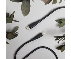 Maxlife MXUC-08 kabelis USB-C - Lightning 1,0 m 27W juodos spalvos nylon
